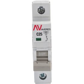 Автоматический выключатель EKF AVERES AV-6, 1P, 25A, C, 6kA, SQ mcb6-1-25C-av (артикул 16040701) – фото 1
