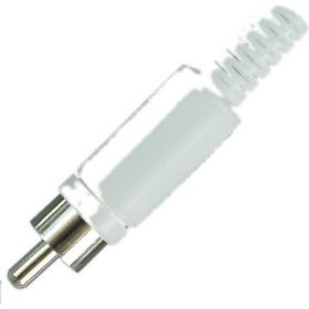 Разъем RCA штекер Pro Legend пластик на кабель, белый, PL2150 (артикул 24605709) – фото 1