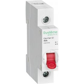 Выключатель нагрузки Systeme Electric City9 set вн 1p 40а 230в C9S16140 (артикул 26625782) – фото 1