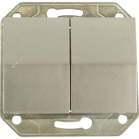 Двухклавишный выключатель СВЕТОЗАР ЭФФЕКТ, SV-54434-SM (артикул 13658871) – фото 1