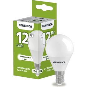 Светодиодная лампа GENERICA G45 шар 12Вт 230В 4000К E14 LL-G45-12-230-40-E14-G (артикул 25127967) – фото 1
