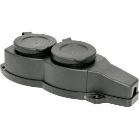 Двухместная розетка с защитными крышками EKF каучуковая, 230В, 2P+PE, 16A, IP44 RPS-018-16-230-44 (артикул 16369712) – фото 1