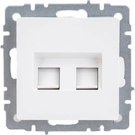 Двойная компьютерная розетка rj45 IEK Brite рк10-2-брб категория 5e, белый BR-K20-1-K01 (артикул 24592773) – фото 1