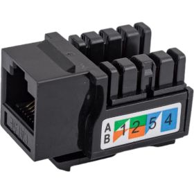 Вставка Keystone Cabeus Jack RJ-45, категория 5e, заделка тип 110, черная KJ-RJ45-Cat.5e-90-BK (артикул 26008499) – фото 1