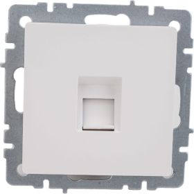 Компьютерная розетка rj45 IEK Brite рк10-брб категория 5e, белый BR-K10-1-K01 (артикул 24591327) – фото 1