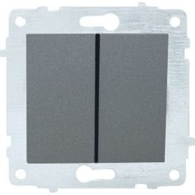 2-клавишный выключатель OVIVO Loft дымчатый 600-000211-202 (артикул 24956559) – фото 1