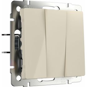 Трехклавишный выключатель WERKEL W1130003/ (слоновая кость) a051488 (артикул 22951977) – фото 1