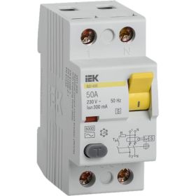 Устройство защитного отключения IEK ВД1-63S УЗО, 2Р, 50А, 300мА MDV12-2-050-300 (артикул 16300161) – фото 1