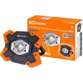 Переносной светодиодный прожектор TDM ФП5, 15 Вт, 1250 лм, Li-Ion 3,7 B 6,6 Aч, USB, SQ0350-0055 (артикул 18155563) – фото 1