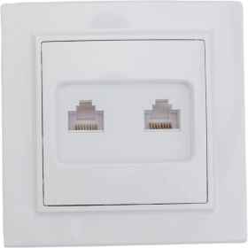 Розетка EKF Минск, RJ-45, 2-местная, СП, белая, SQERK02-035-10 (артикул 16154414) – фото 1