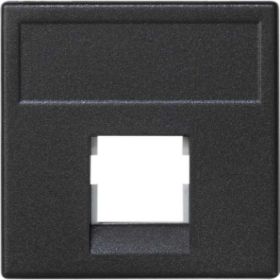 Универсальный адаптер Simon на 1 RJ45 коннектор, модуль К45, без защитных шторок, графит K076-14 (артикул 16461646) – фото 1