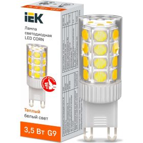 Светодиодная лампа IEK corn капсула 3,5вт 230в 3000к керамика g9 LLE-CORN-4-230-30-G9 (артикул 27056984) – фото 1