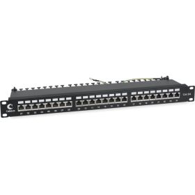 Патч-панель Cabeus 1U, 24 порта, RJ-45, категория 6a, экранированная, PL-24-Cat.6a-SH-Dual (артикул 17175325) – фото 1