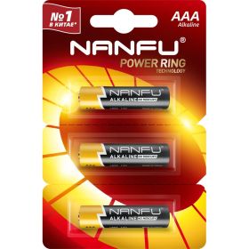 Батарейка NANFU alkaline aaa 3шт./бл (отрывной) 6901826017538 (артикул 26750624) – фото 1