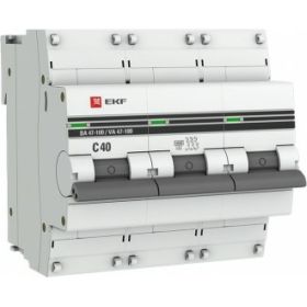 Автоматический выключатель EKF 3P 40А C 10kA ВА 47-100 PROxima SQmcb47100-3-40C-pro (артикул 16040630) – фото 1