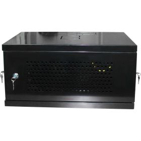Настенный разборный шкаф КДДС 19"", 6u, перфорированная дверь, 600x350, черный УТ-00001094 (артикул 24686889) – фото 1