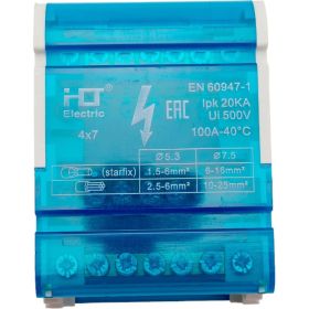 Шина на DIN-рейку в корпусе кросс-модуль HLT 4x7 3L+PEN 081-06-04/081-06-004 4670042790250 (артикул 23382879) – фото 1