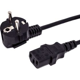 Кабель питания Filum cee 7/7-с13, 3x0.75мм?, 220в, 10a, чёрный, 0.6м FL-PC10-EU-C13-0.6M (артикул 27665106) – фото 1