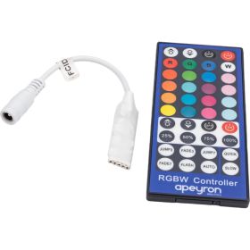 Контроллер RGBW Apeyron, 12/24В, 96/192Вт, 4 канала 2А, IP20, пульт радио, 40 кнопок, 61x35x22мм 04-40 (артикул 20394316) – фото 1