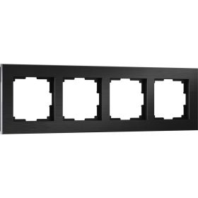 Рамка на 4 поста WERKEL W0041708 Aluminium черный алюминий a050956 (артикул 20217076) – фото 1