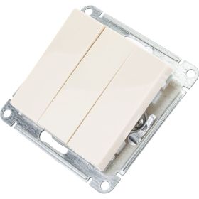 3-клавишный выключатель Schneider Electric AtlasDesign Бежевый сх.1+1+1, 10АХ, механизм SE ATN000231 (артикул 19935220) – фото 1