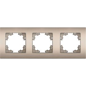 Трехместная горизонтальная рамка UNIVersal серия афина шампань еврослот A0045-Br (артикул 27171492) – фото 1