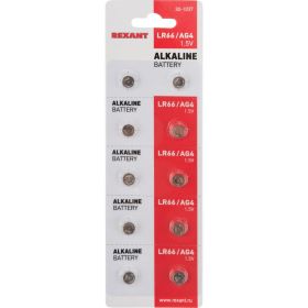 Батарейка REXANT LR66, AG4, LR626, G4, 177, GP77A, 377, SR626W 10 шт 30-1037 (артикул 20900169) – фото 1
