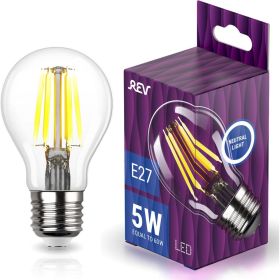 Светодиодная лампа REV FILAMENT груша A60 E27 5W, 4000K, DECO Premium 32481 2 (артикул 15975389) – фото 1