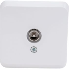 Розетка TV Schneider Electric 1-м ОП Этюд белая SchE TVA-002B (артикул 15170245) – фото 1