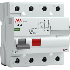Устройство защитного отключения EKF DV, 4P, 40А/300мА, S, AVERES SQrccb-4-40-300-s-av (артикул 16210478) – фото 1