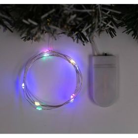 Гирлянда-нить Luazon ROSA, IP20, 1 м, серебристая нить, LED1608-10-6V, 2хCR2032, фиксинг, мульти 5198288 (артикул 19580628) – фото 1