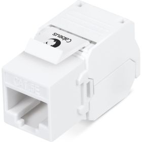 Вставка Keystone Cabeus Jack RJ-45(8P8C), 180 градусов, категория 5e, без инструмента Toolless, белая KJ-RJ45-Cat.5e-180-Toolless (артикул 26008877) – фото 1