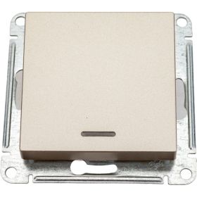 1-клавишный переключатель Schneider Electric AtlasDesign Шампань с подсветкой 10АХ SE ATN000563 (артикул 20633392) – фото 1