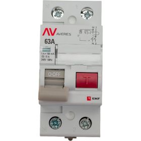 Устройство защитного отключения EKF DV 2P 63А/100мА AC AVERES SQrccb-2-63-100-ac-av (артикул 16059325) – фото 1