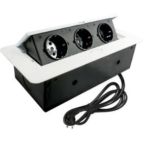 Выдвижной встраиваемый розеточный блок Inrior на 3 EURO розетки, TORO-03-10 (артикул 20397832) – фото 1