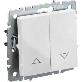 Выключатель IEK Brite жалюзи 10а вс10-1-5-брб белый BR-V15-0-10-K01 (артикул 24591213) – фото 1