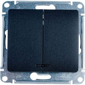 1-клавишный механизм выключателя Schneider Electric скрытой проводки Glossa 10А IP20 5а 10AX антрацит GSL000753 (артикул 18144811) – фото 1