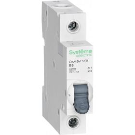 Автоматический выключатель Systeme Electric City9 set ав b 6а 1p 4.5ka 230в C9F14106 (артикул 26625592) – фото 1
