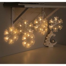 Гирлянда-нить Luazon DCR, 2 м, снежинка матовая 16х16 см, IP20, Н.С, LED-36-220V, теплый белый 5148897 (артикул 19294818) – фото 1