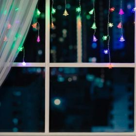 Бахрома Luazon DECOR Елки и снежинки, IP20, Ш1.8 м, В0.5 м, Н.С. LED-48-220V, моргает, RGRB 3556865 (артикул 19564374) – фото 1
