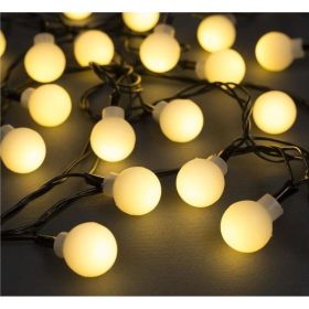 Нить Luazon DCR 5 м, с насадками Шарики Белые, IP20, Н.Т. LED-30-220V, 8 режимов, теплый белый 3590707 (артикул 19571232) – фото 1