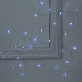 Гирлянда-нить Luazon ROSA Мишура, IP20, 2 м, Н.С. LED-50-6V, 2хCR2032, фиксинг, белый 5198396 (артикул 19296306) – фото 1