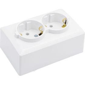 Двойная розетка Vesta Electric Mega с заземлением Mega F00050203BEL (артикул 23300343) – фото 1