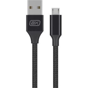 Дата-кабель USB - micro USB Deppa 2А, 1м, нейлон, черный, Axxa 7261 (артикул 29797778) – фото 1