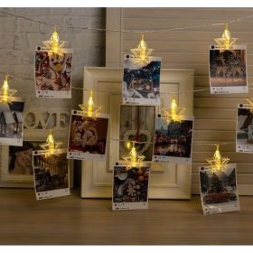 Гирлянда-нить Luazon DCR, 4.5 м, прищепки звезда, IP20, Н.С., LED-20-220V, фиксинг, теплый белый 4445725 (артикул 19294044) – фото 1