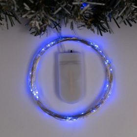 Гирлянда-нить Luazon ROSA, IP20, 5 м, Н.С. LED-50-6V, 2хCR2032, фиксинг, синий 2433895 (артикул 19297392) – фото 1