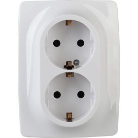 Розетка ЭРА 12-2106-01 2X2P+E Schuko, 16A-250В, IP20, белый Б0031228 (артикул 15840958) – фото 1