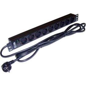 Блок розеток TWT 19 9 шт. без выключателя, 16A 250V, шнур питания 3.0 м PDU19-16A9P-3.0 (артикул 16102334) – фото 1