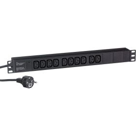 Блок розеток ExeGate ServerPro PDU-19H005 Al-10C13-EU3CU, 19, 1U, алюминий, 10 IEC 320 C13, евро, 3м 280863 (артикул 17618262) – фото 1