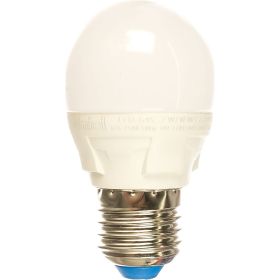 Светодиодная лампа Uniel Форма шар, матовая. Серия ЯРКАЯ LED-G45 7W/WW/E27/FR UL-00002420 (артикул 15951104) – фото 1